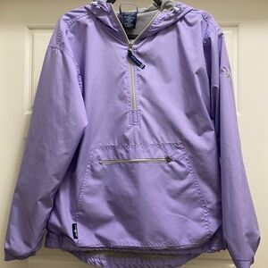 Charles River Apparel SC Chatham Anorak Lilac Hooded Windbreaker Pullover Medium